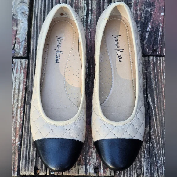 Neiman Marcus,  Womens Flats Loafers, Black, Tan, Size 7.5 - Picture 2 of 12